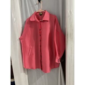 Love Highlight Hot Pink Black Snap Front Tunic Sz S/M